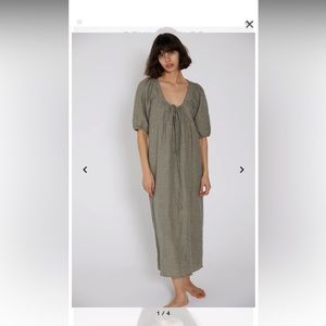 Deiji Studios The Linen Double Cord Dress in Linen Check Small/Medium